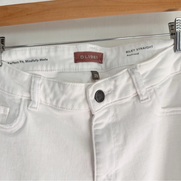 DL1961 Riley Straight Boyfriend White Jeans Women's 29 - Picture 3 of 5